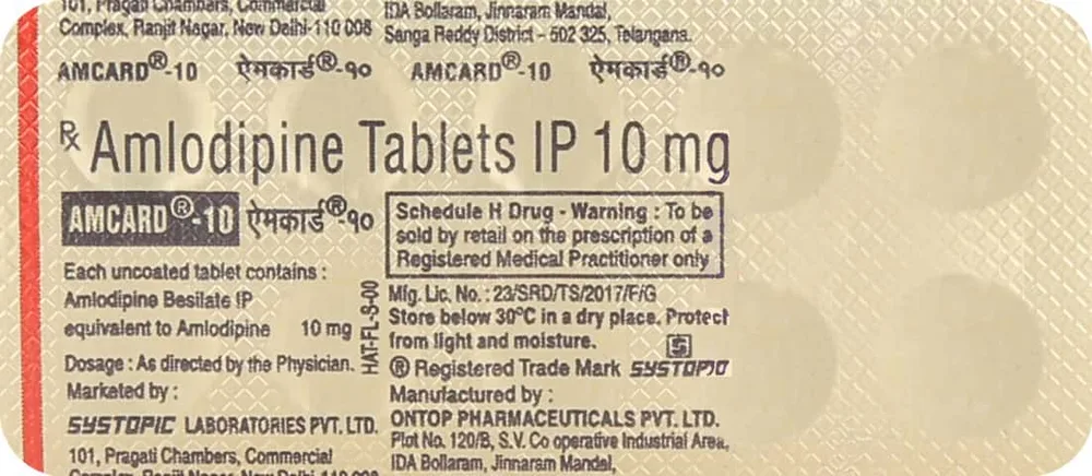 Amcard 10mg Strip Of 10 Tablets