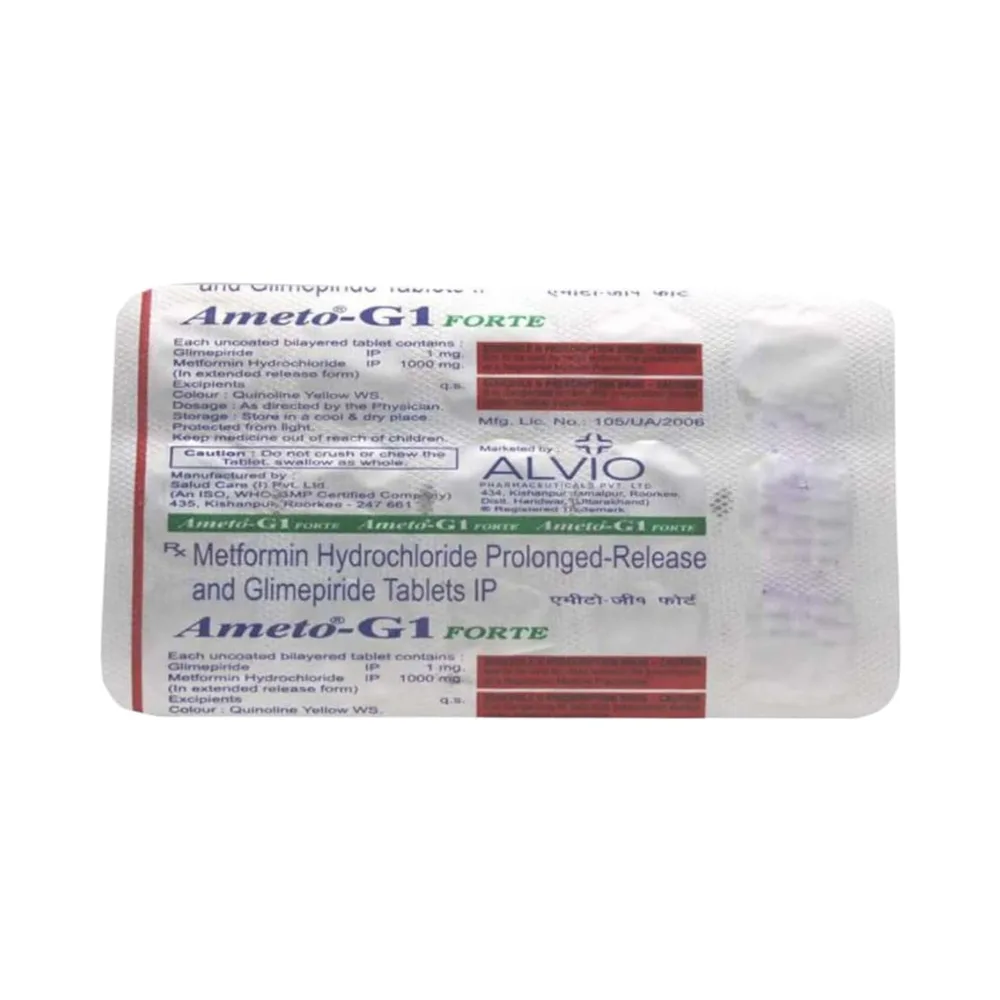 Ameto G1 Forte Strip Of 15 Tablets