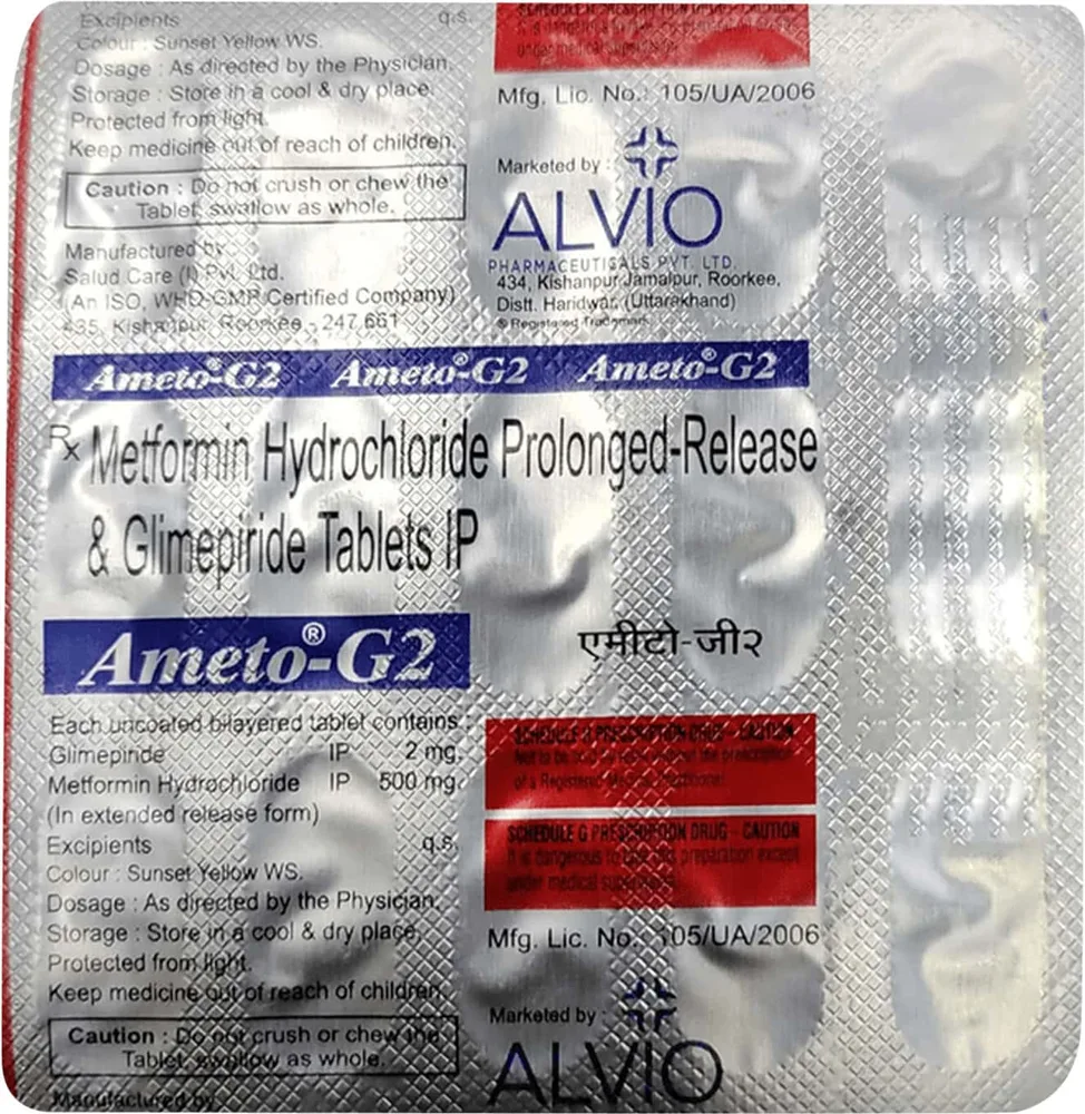 Ameto G2 Strip Of 15 Tablets