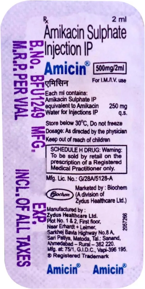 Amicin 500mg Vial Of 2ml Injection