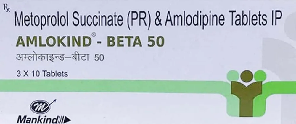 Amlokind Beta 50mg Strip Of 10 Tablets