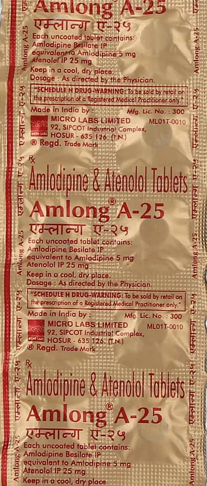Amlong A 25mg Strip Of 10 Tablets