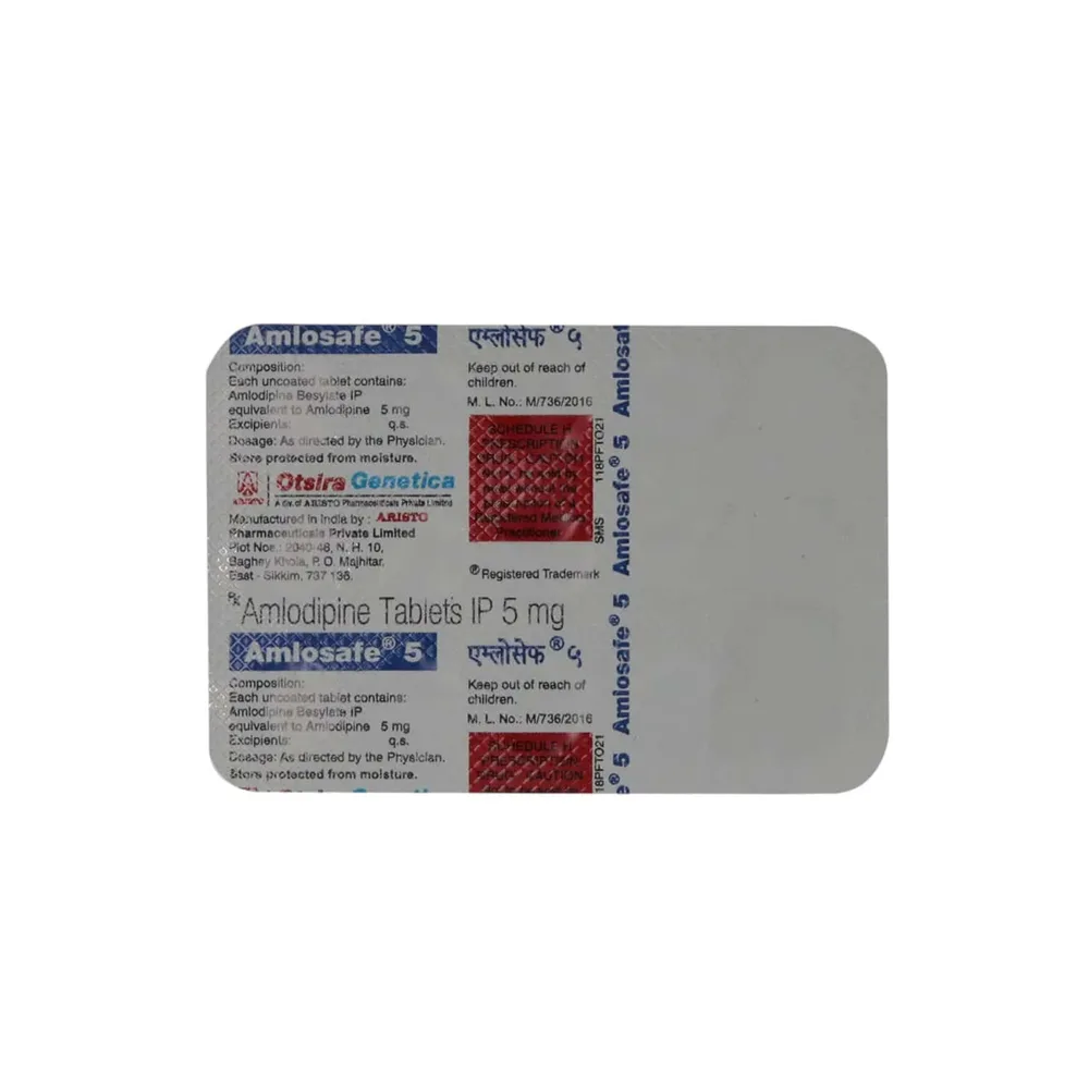 Amlosafe 5mg Strip Of 15 Tablets