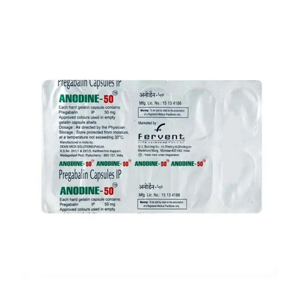 Anodine 50mg Strip Of 10 Capsules
