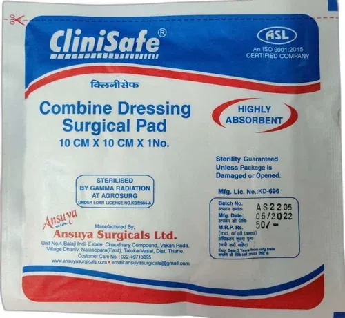 Clinisafe Combine Dressing 10cmx10cm Surgical Pad | Gamma Sterilized