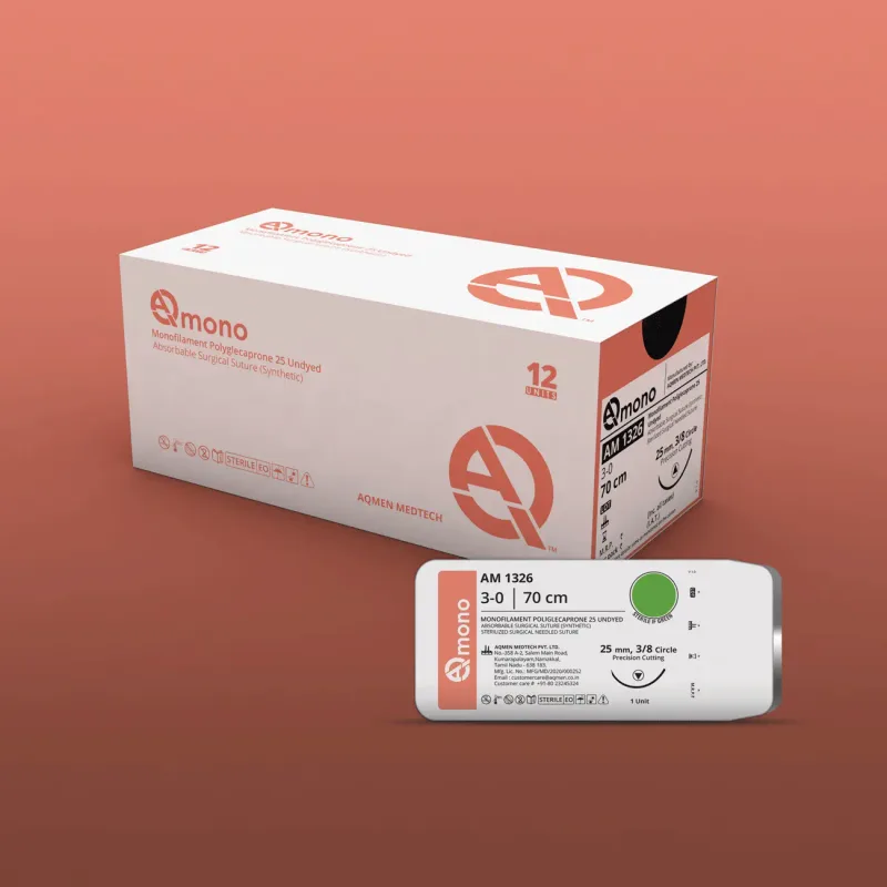 Aqmen - AM3326 - Sutures AM3326 AqMono Monocryl Type USP 3-0-12 Foils