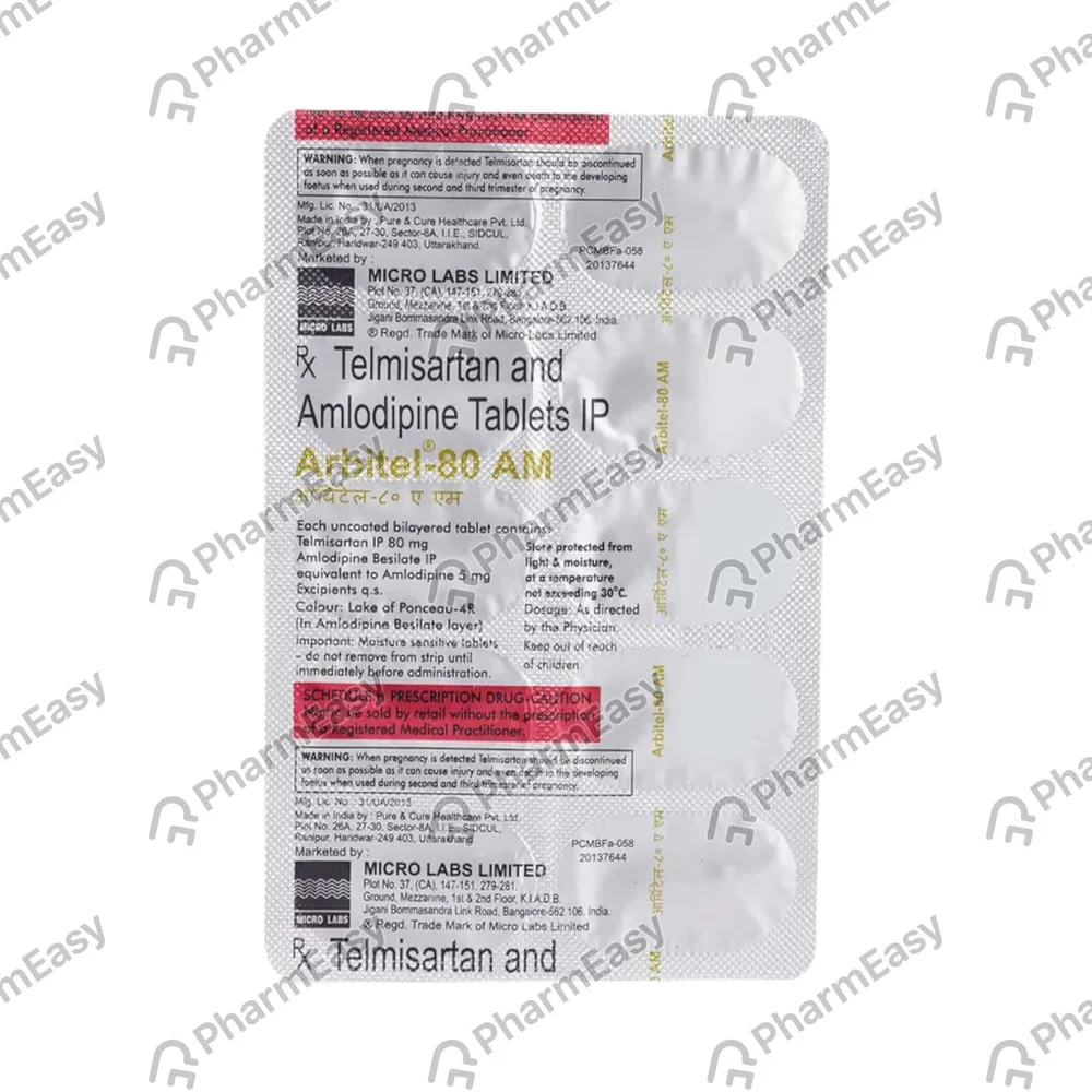 Arbitel Am 80mg Strip Of 15 Tablets