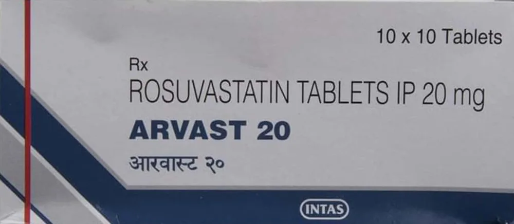 Arvast 20mg Strip Of 10 Tablets