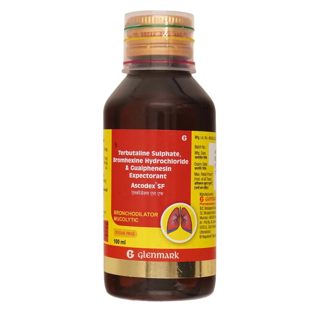 Ascodex Sugar Free Bottle Of 100ml Syrup