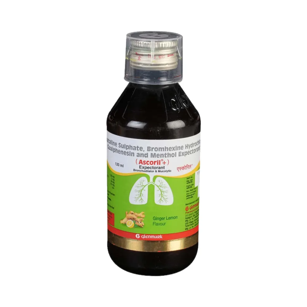 Ascoril Plus Ginger Lemon Flavour Bottle Of 120ml Expectorant