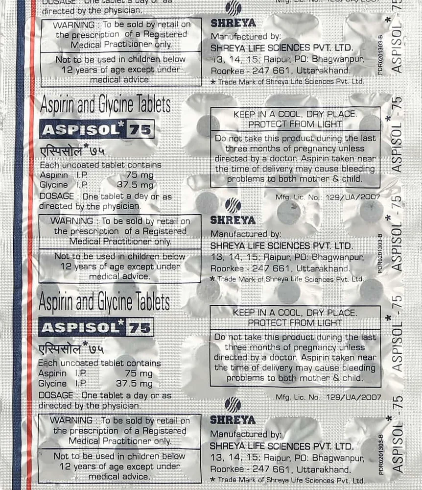 Aspisol 75mg Strip Of 30 Tablets