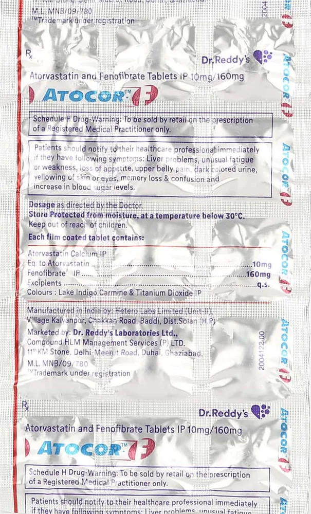 Atocor F Strip Of 15 Tablets