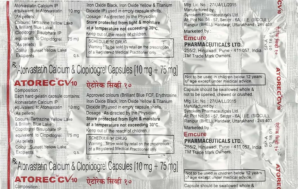 Atorec Cv 10mg Strip Of 10 Capsules