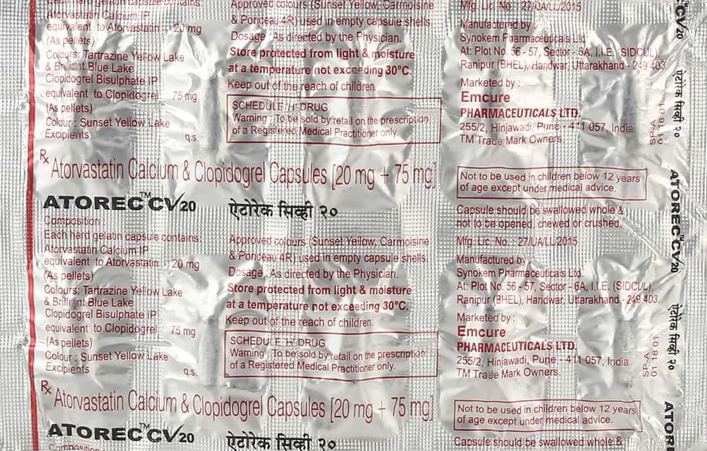Atorec Cv 20mg Strip Of 10 Capsules