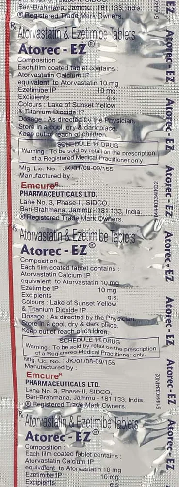 Atorec Ez 10mg Strip Of 10 Tablets