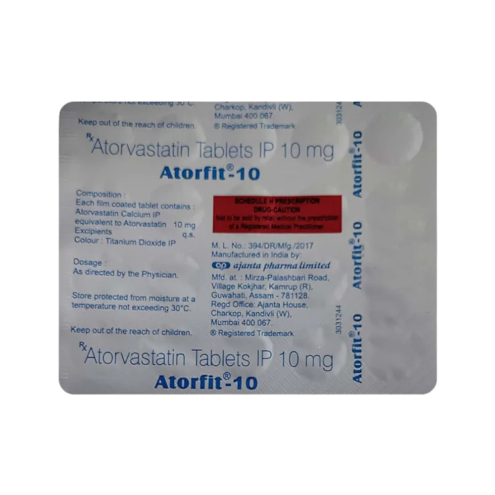 Atorfit 10mg Strip Of 20 Tablets