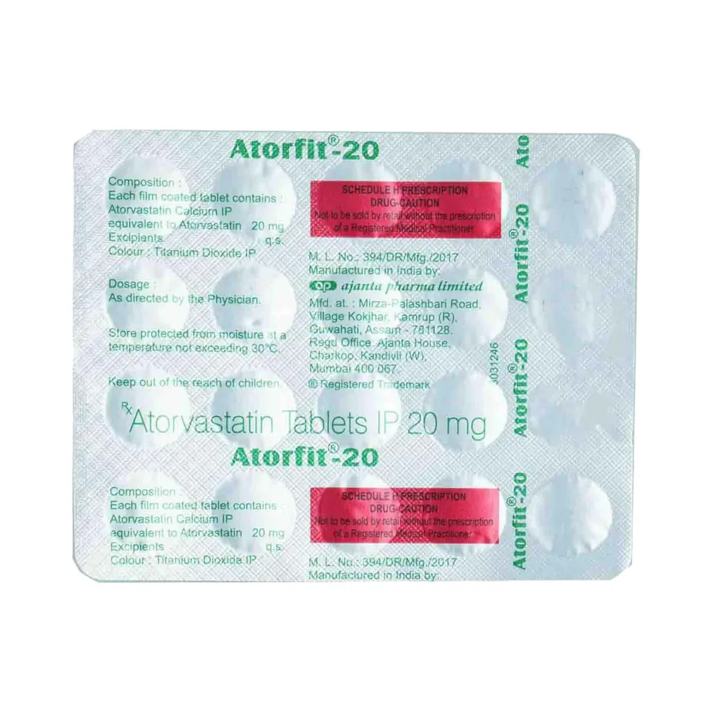 Atorfit 20mg Strip Of 20 Tablets