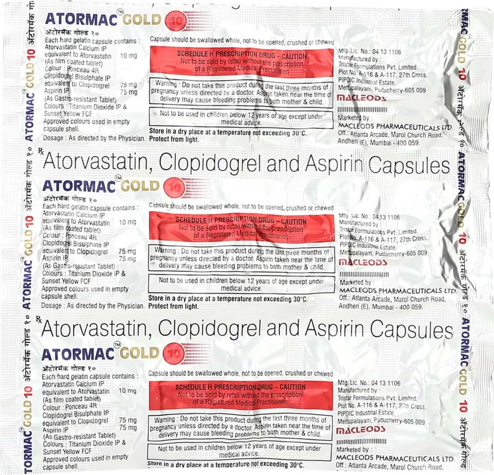 Atormac Gold 10mg Strip Of 15 Capsules