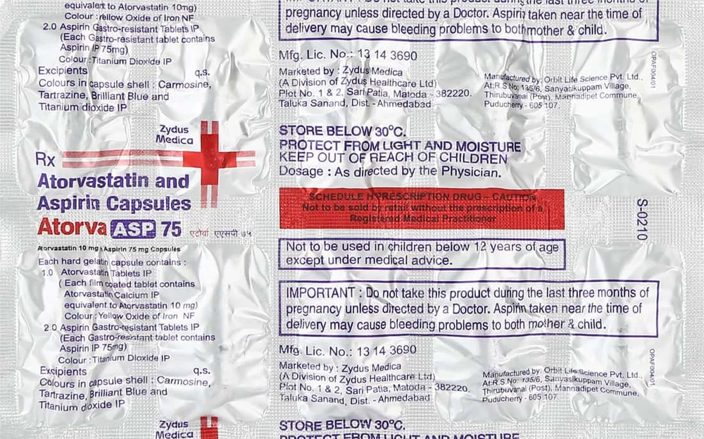 Atorva Asp 75mg Strip Of 10 Capsules