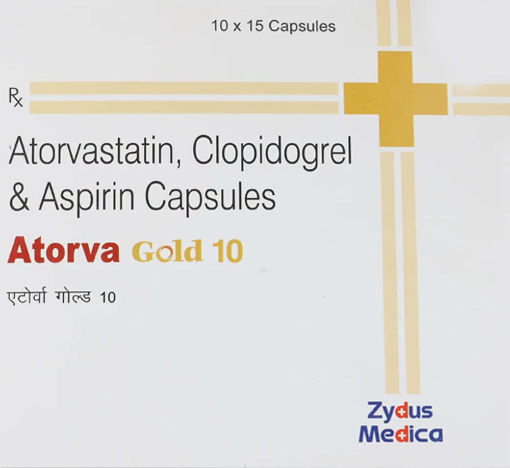 Atorva Gold 10mg Strip Of 15 Capsules
