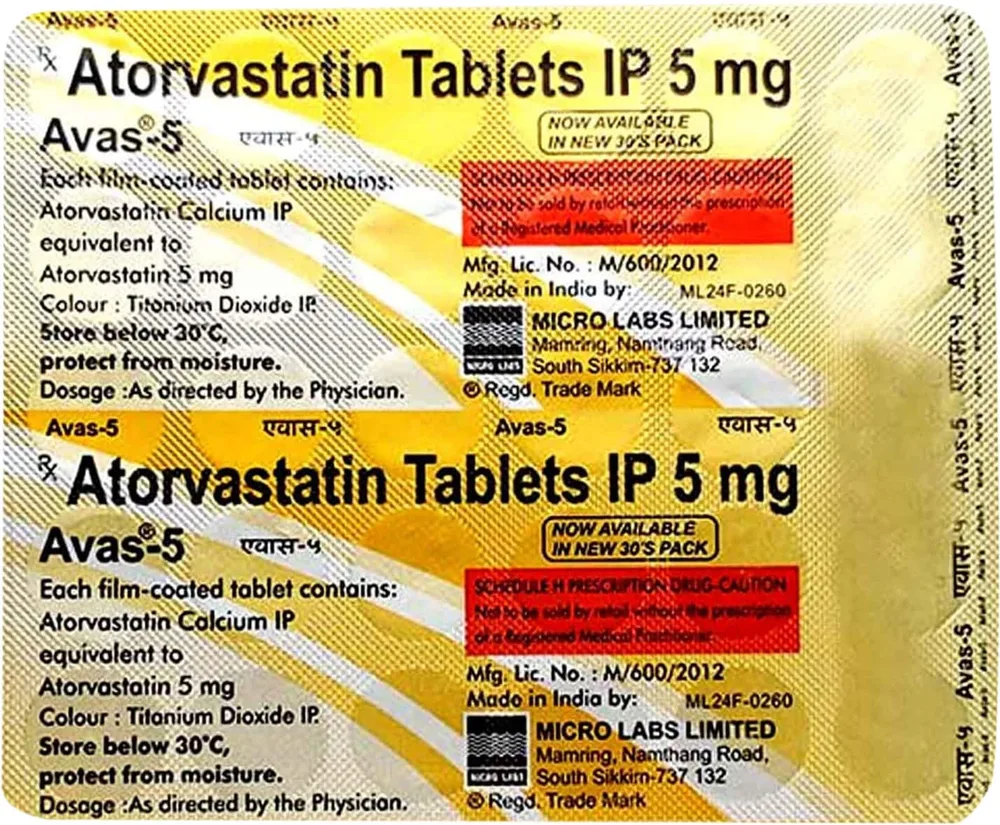 Avas 5mg Strip Of 30 Tablets