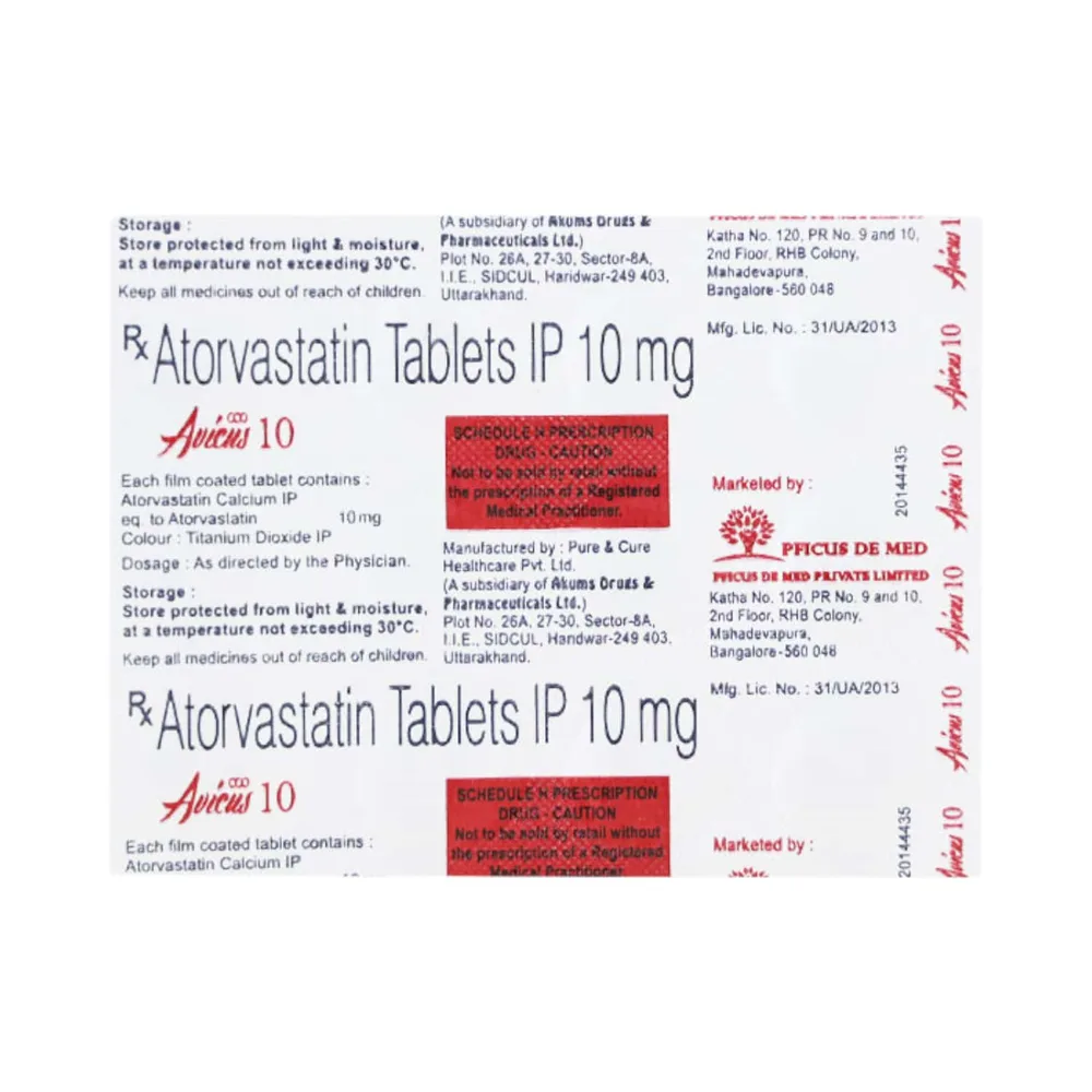 Avicus 10mg Strip Of 15 Tablets