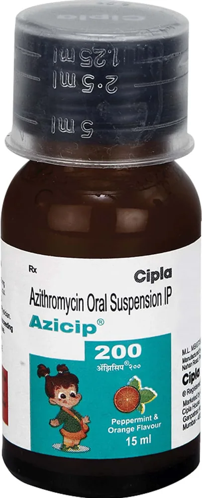 Azicip 200 Suspension | Peppermint And Orange Flavour