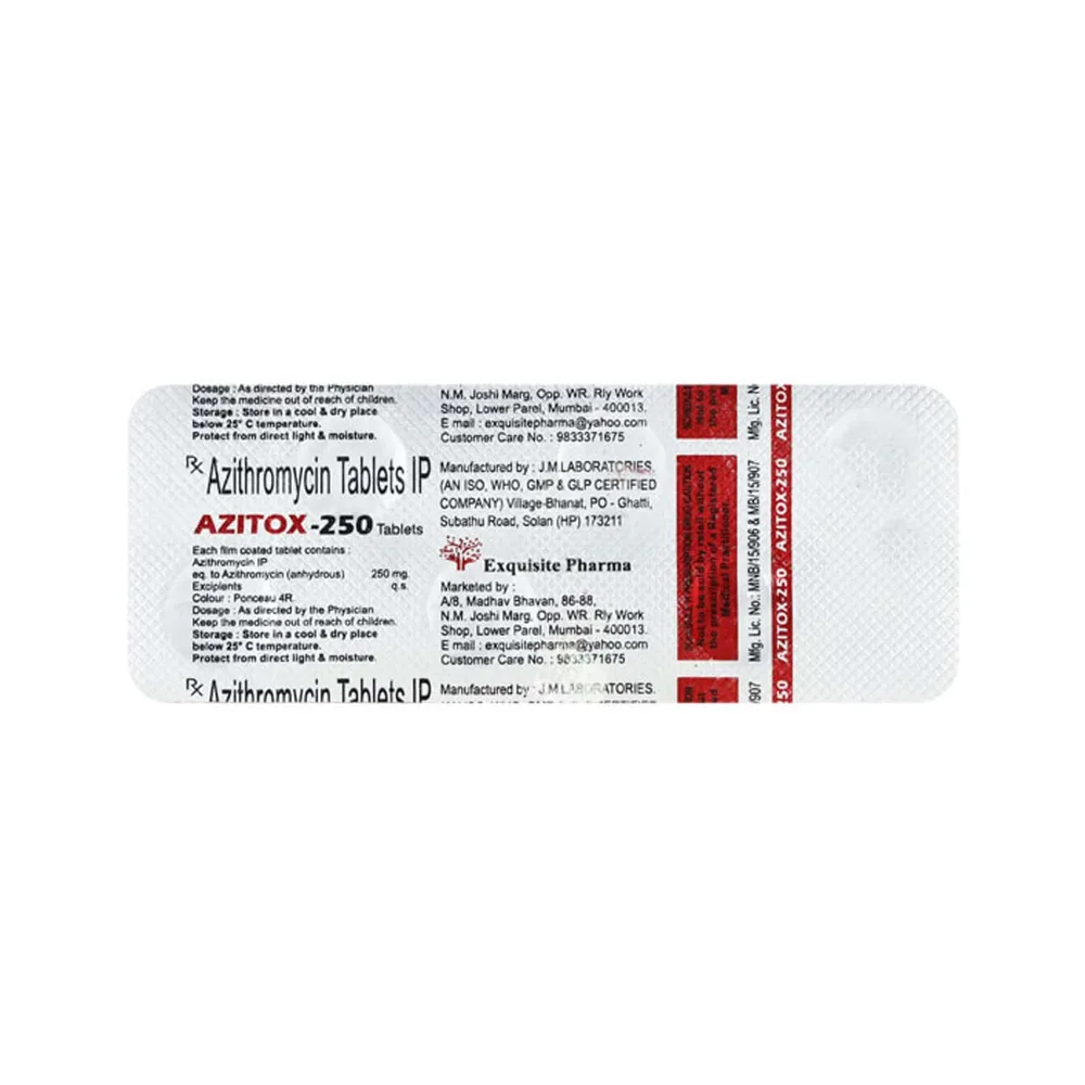 Azitox 250mg Strip Of 6 Tablets