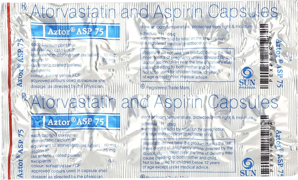 Aztor Asp 75mg Strip Of 10 Capsules