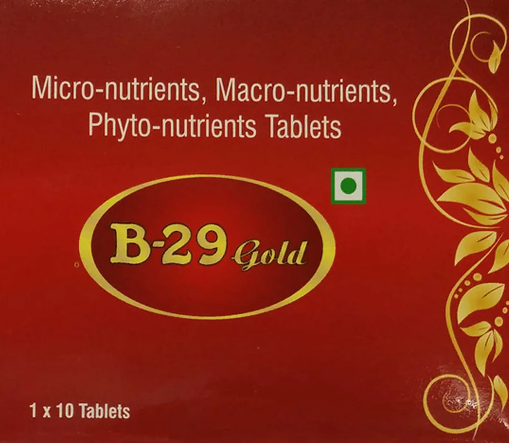B 29 Gold Strip Of 10 Tablets