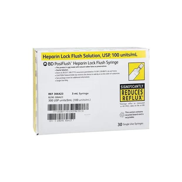 BD PosiFlush 5ml Heparin Lock Flush Syringe ( 100 Usp Units/ ml)