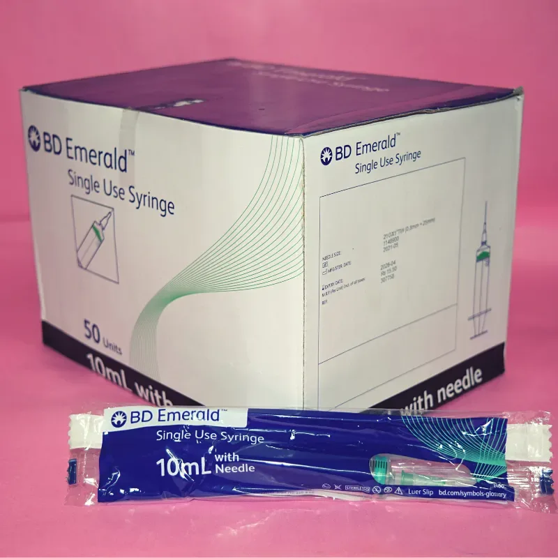 BD Emerald 10ml Syringe with Needle 21G | 50 Syringe Box