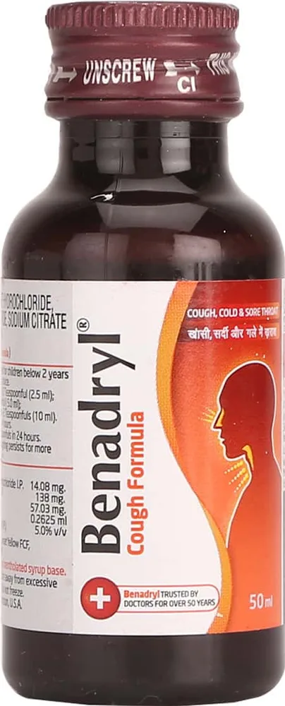 Benadryl Cough Formula Bottle Of 50ml Syrup