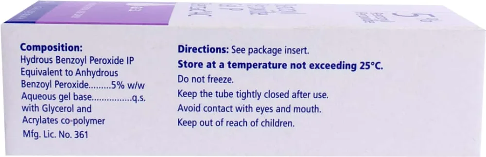 Benzac Ac 5% Tube Of 30gm Gel