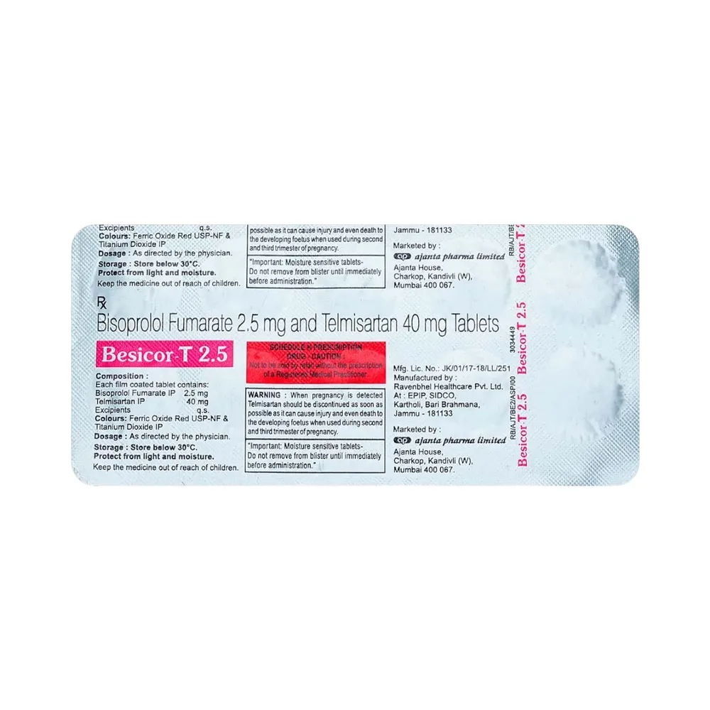 Besicor T 2.5mg Strip Of 10 Tablets