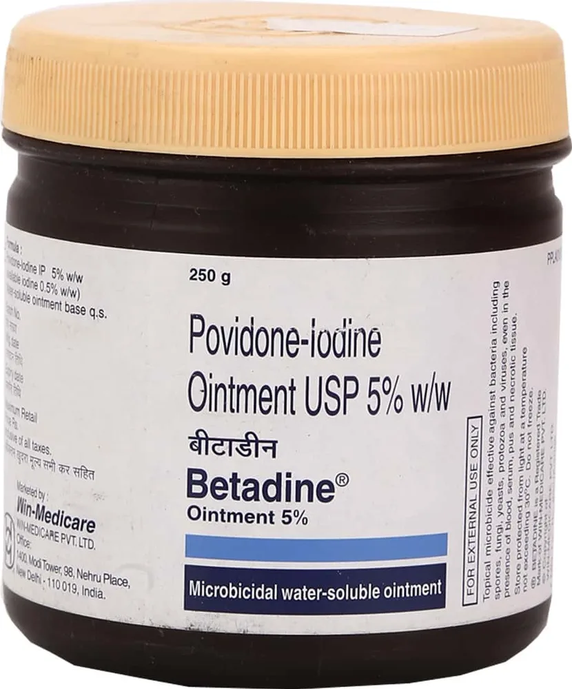 Betadine 5% Squat Jar Of 250gm Ointment