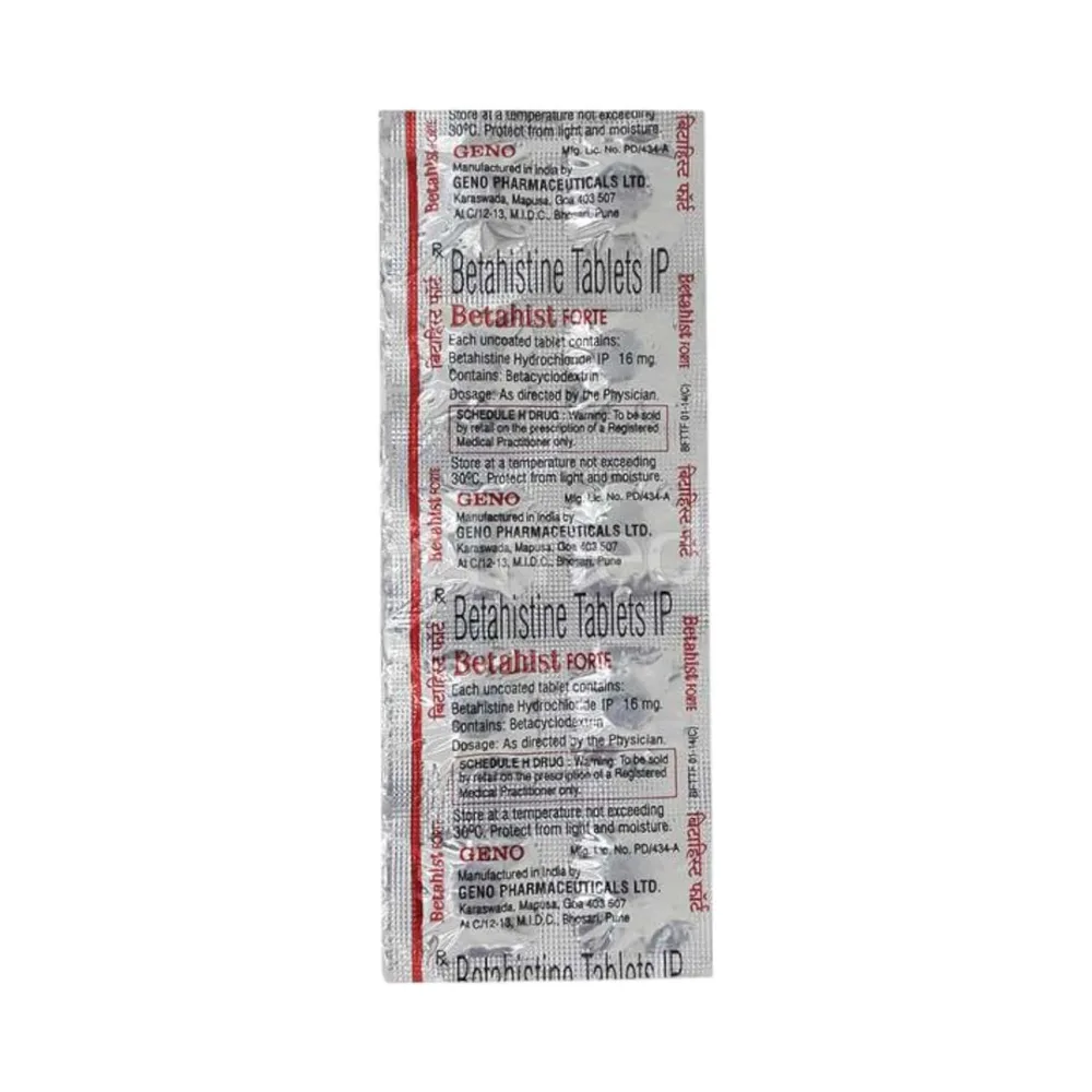 Betahist Forte 16mg Strip Of 10 Tablets