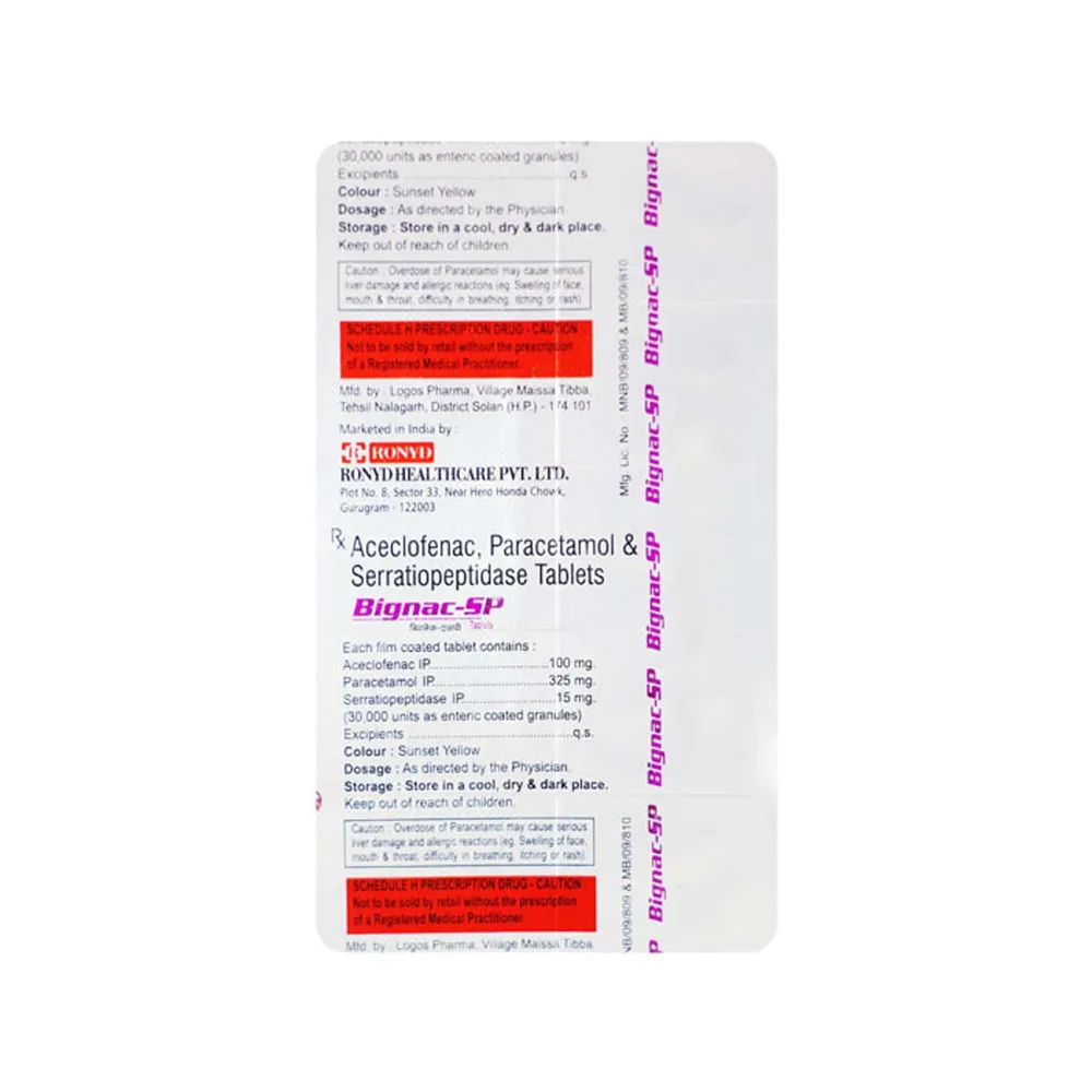 Bignac Sp Strip Of 10 Tablets