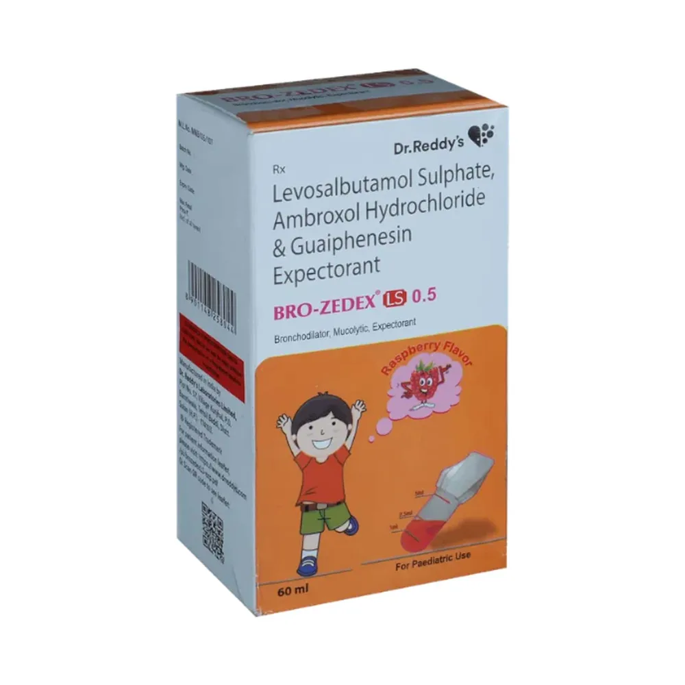 Bro Zedex Ls 0.5mg Raspberry Flavour Bottle Of 60ml Expectorant