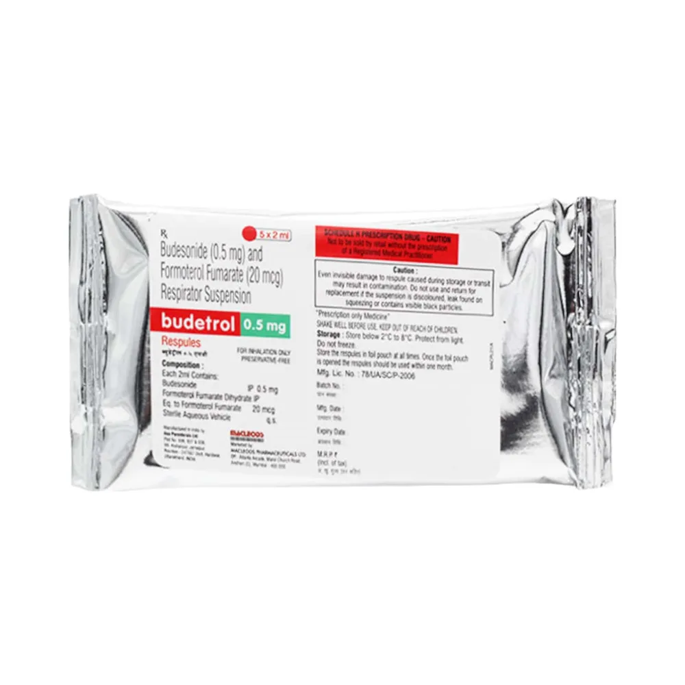 Budetrol 0.5mg 2ml Packet Of 5 Respules