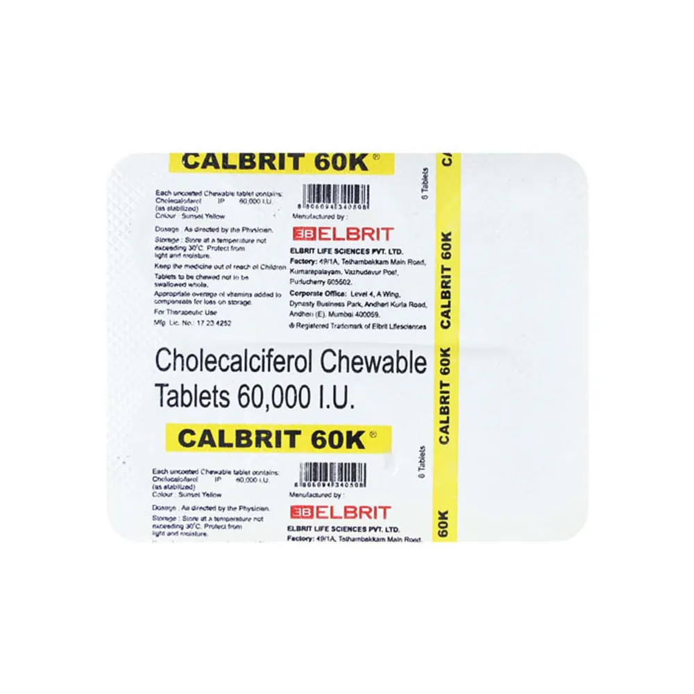 Calbrit 60k Strip Of 6 Chewable Tablets