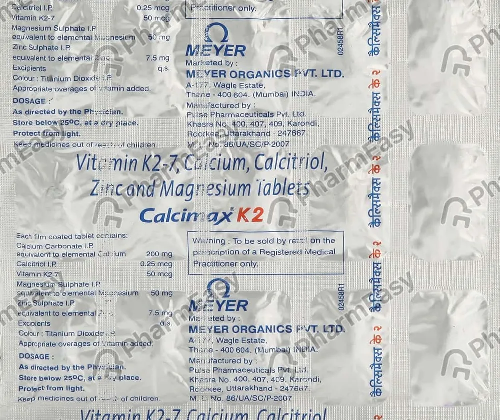 Calcimax K2 Strip Of 15 Tablets