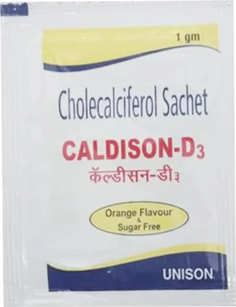 Caldison D3 Sugar Free Orange Flavour Sachet Of 1gm Oral Powder