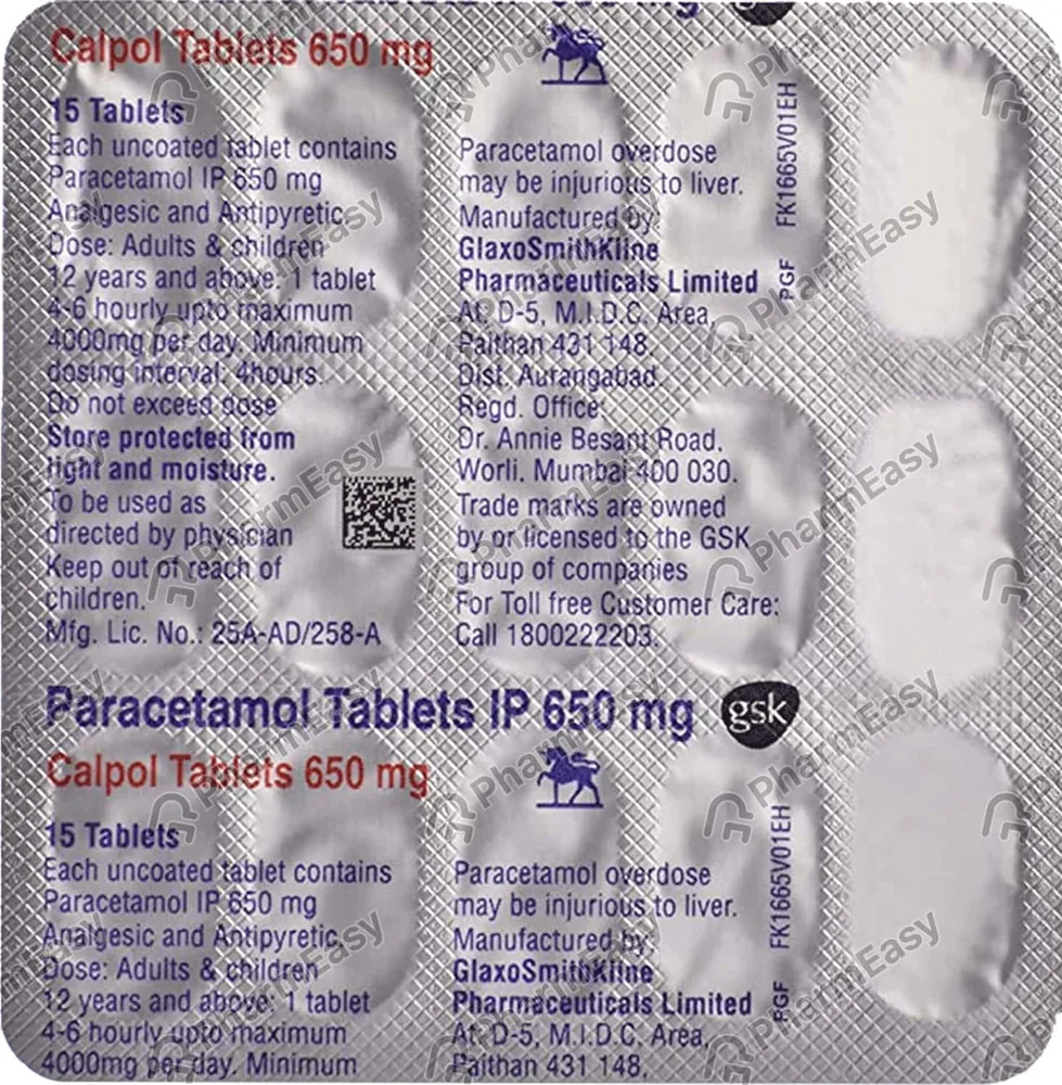 Calpol 650mg Tablet