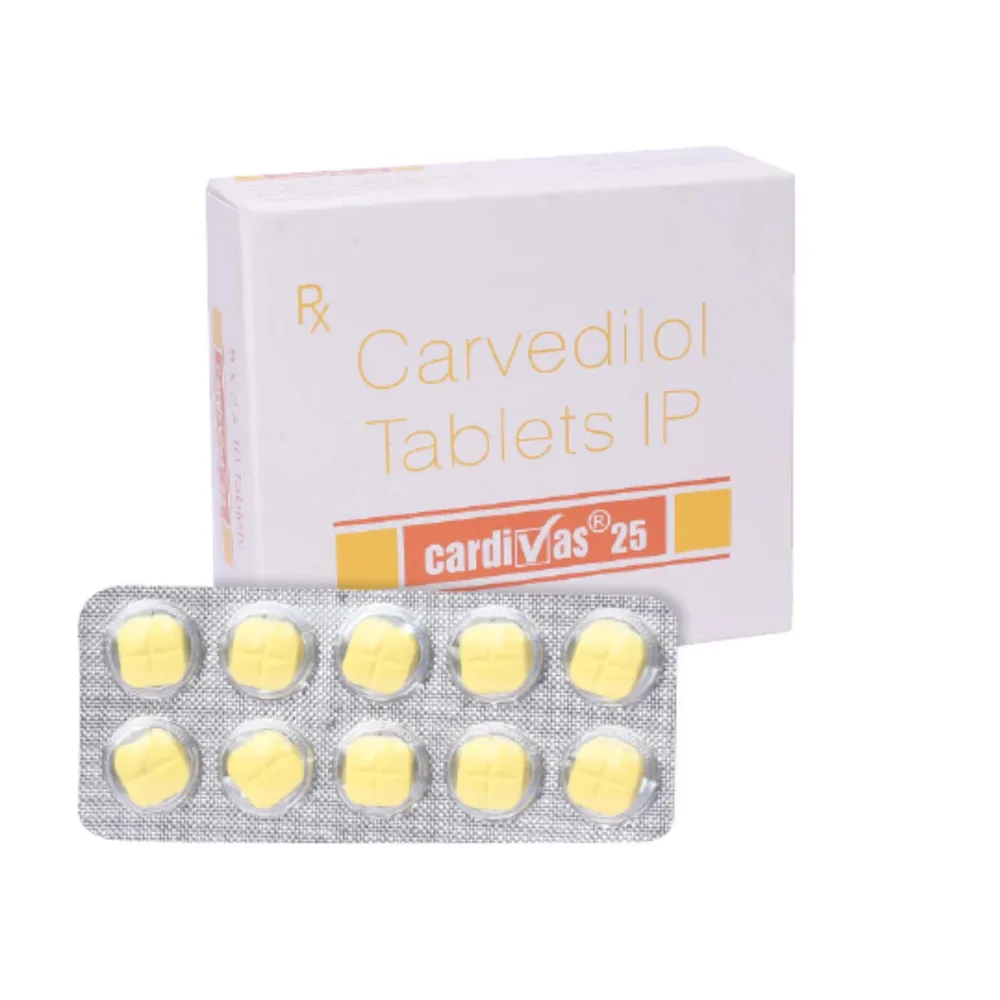 Cardivas 25mg Strip Of 10 Tablets
