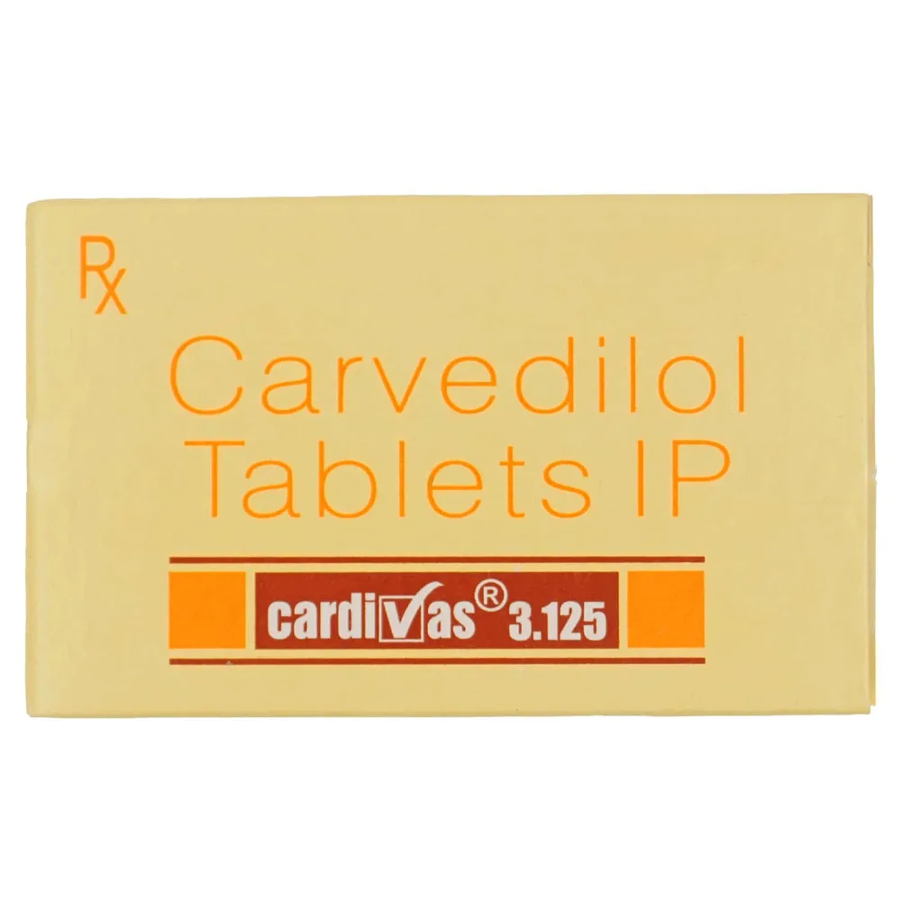 Cardivas 3.125mg Strip Of 15 Tablets