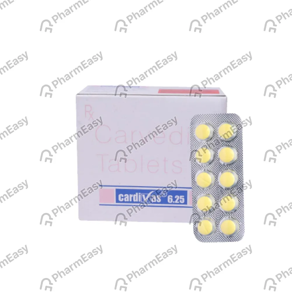 Cardivas 6.25mg Strip Of 10 Tablets