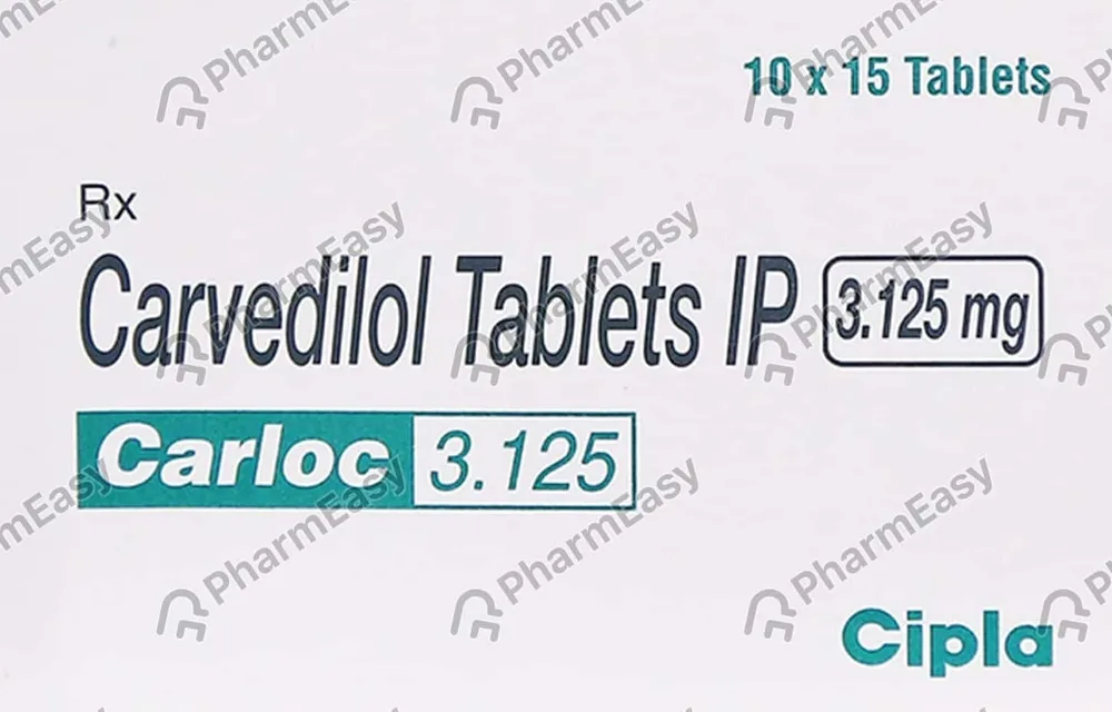 Carloc 3.125mg Strip Of 10 Tablets