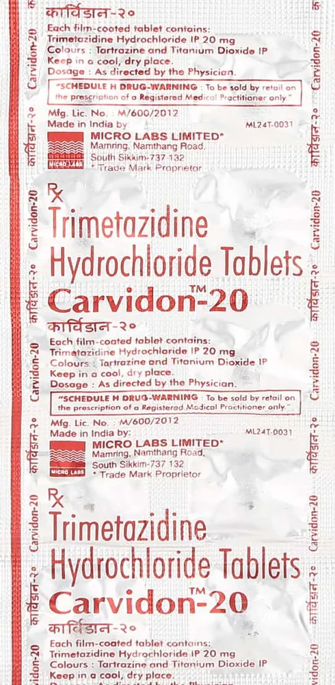 Carvidon 20mg Strip Of 10 Tablets