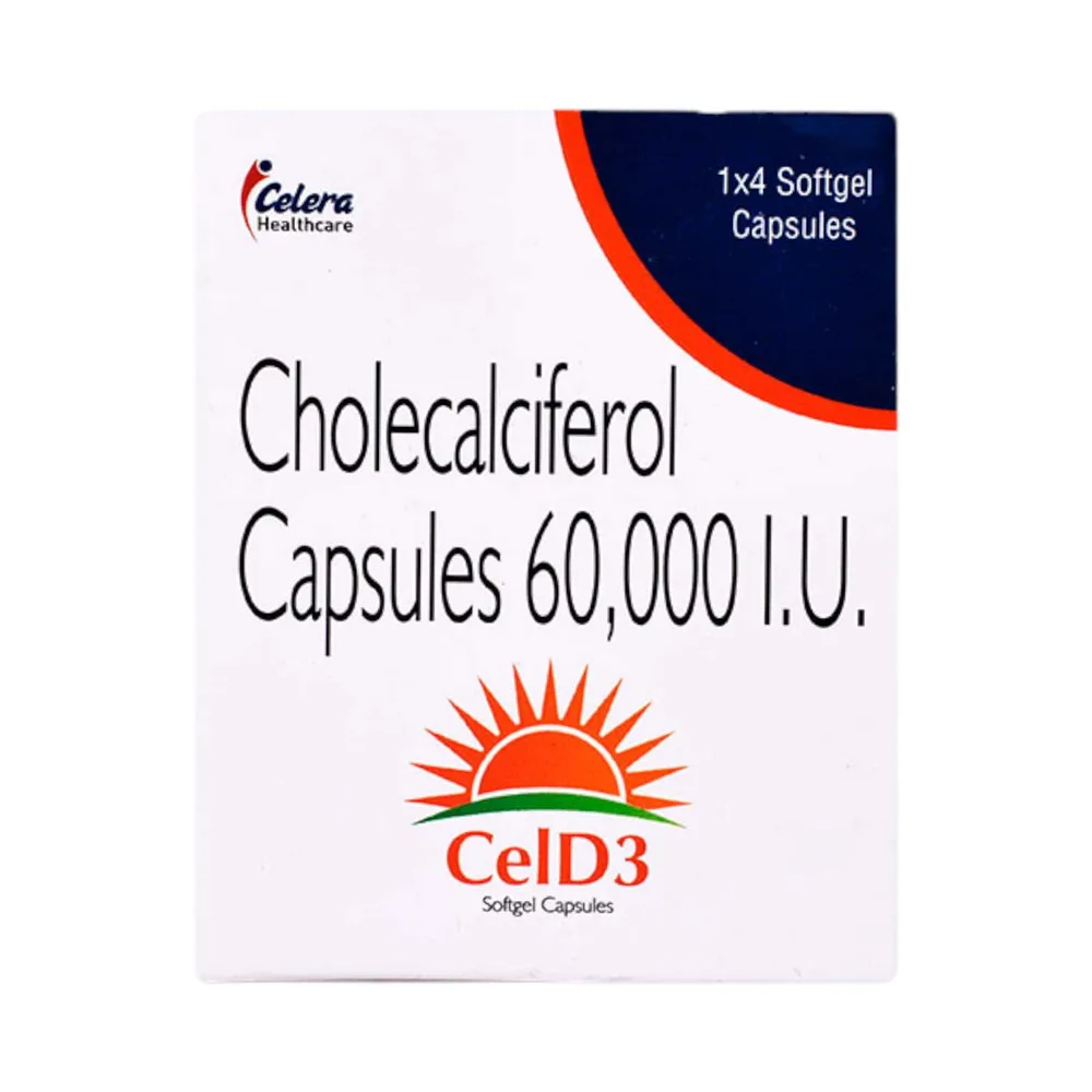 Cel D3 60k Softgel Strip Of 4 Capsules
